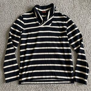 Barena Shawl Collar Striped Long Sleeve Pullover